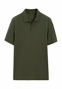MICRO TEXTURED PIQUÉ POLO NECK - Poloshirt - metallic green