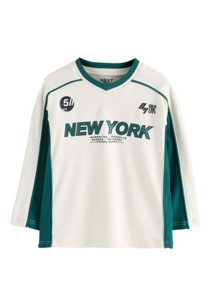 REGULAR FIT - VARSITY - Camiseta de manga larga - ecru green