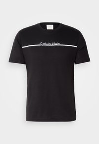 SPLIT LINE LOGO - Potiskana majica - black