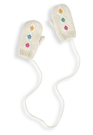 FLORAL EMBROIDERED CABLE - Fäustling - cream