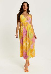 Liquorish PAISLEY PRINT STRAPPY - Day dress - yellow/pink