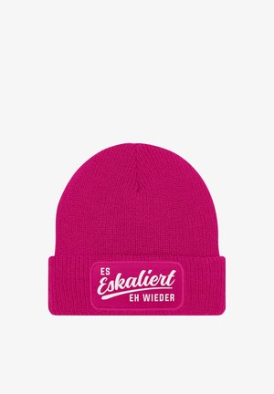 MoonWorks MIT PATCH MIT SPRUCH PARTY ESKALIERT EH WIEDER AUFDRUCK LUSTIG - Beanie - pink