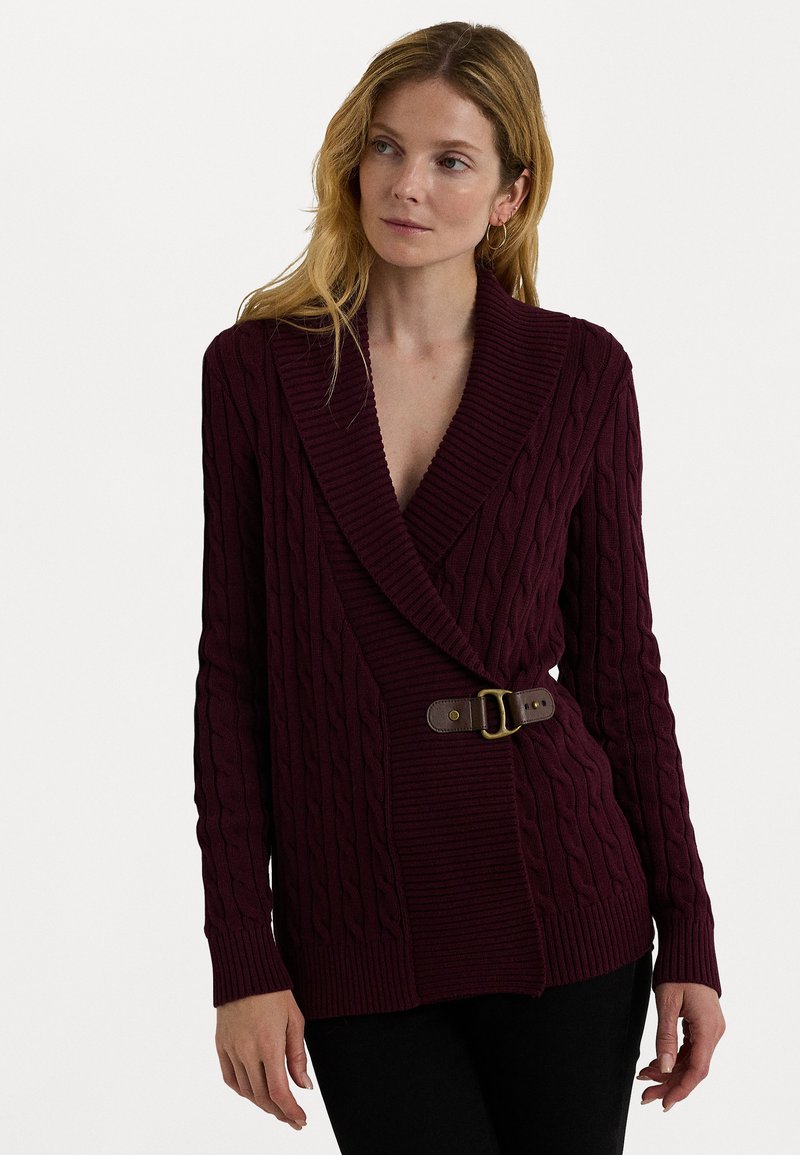 Lauren Ralph Lauren Petite BUCKLED COTTON JUMPER - Adīta jaka - pinot noir