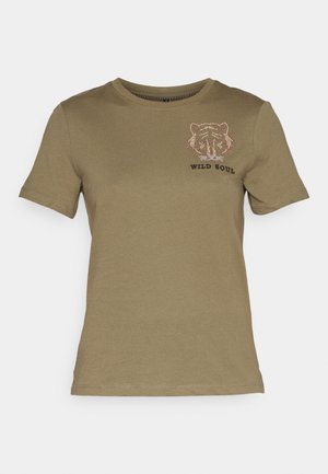 ONLY ONLKITA TIGER LIFE TOP  - Potiskana majica - kalamata print/tiger