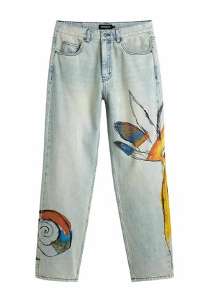 Desigual, PRINTED JEANS - Blugi drepți - blue