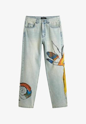 Desigual, PRINTED JEANS - Jean droit - blue