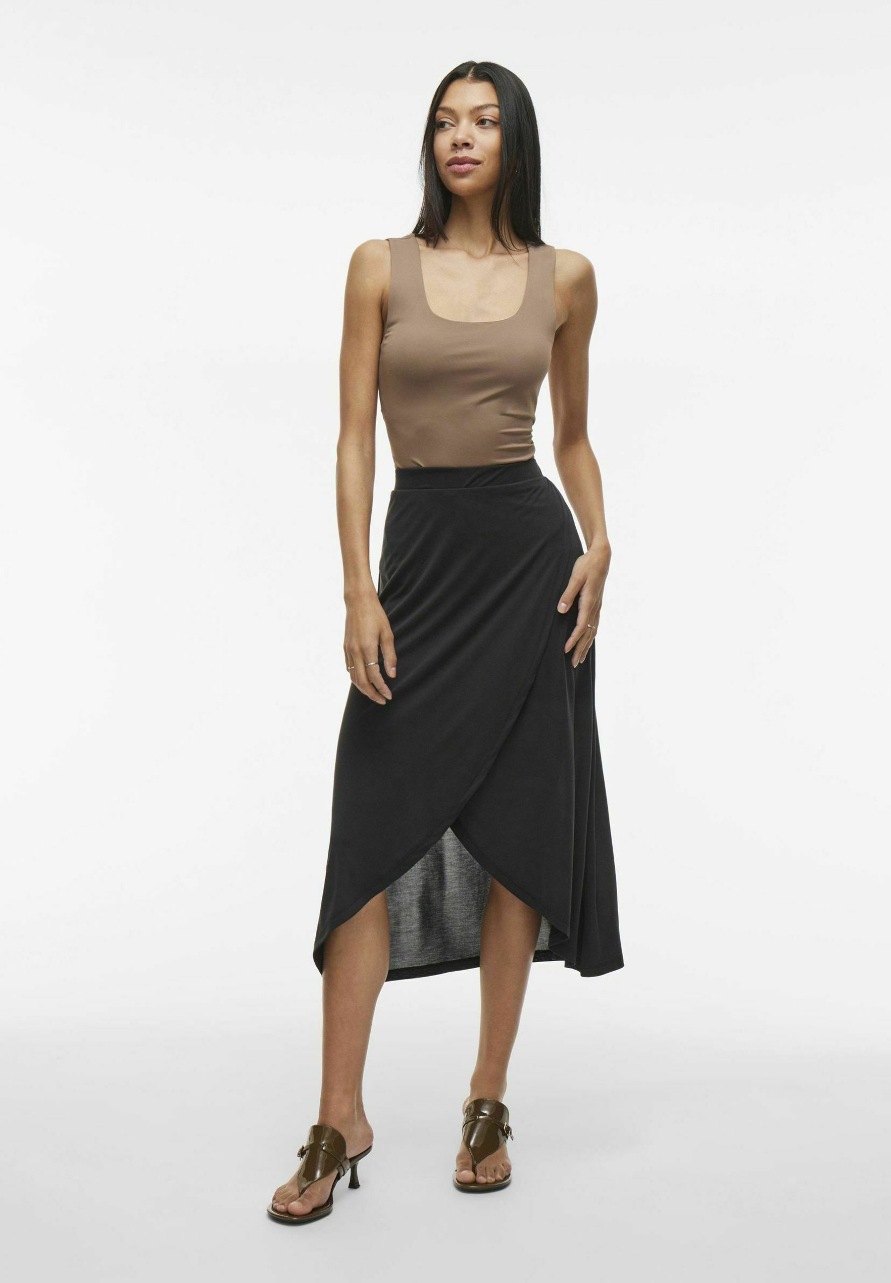 VILA Midi High waist - A-line skirt - black - Zalando.co.uk