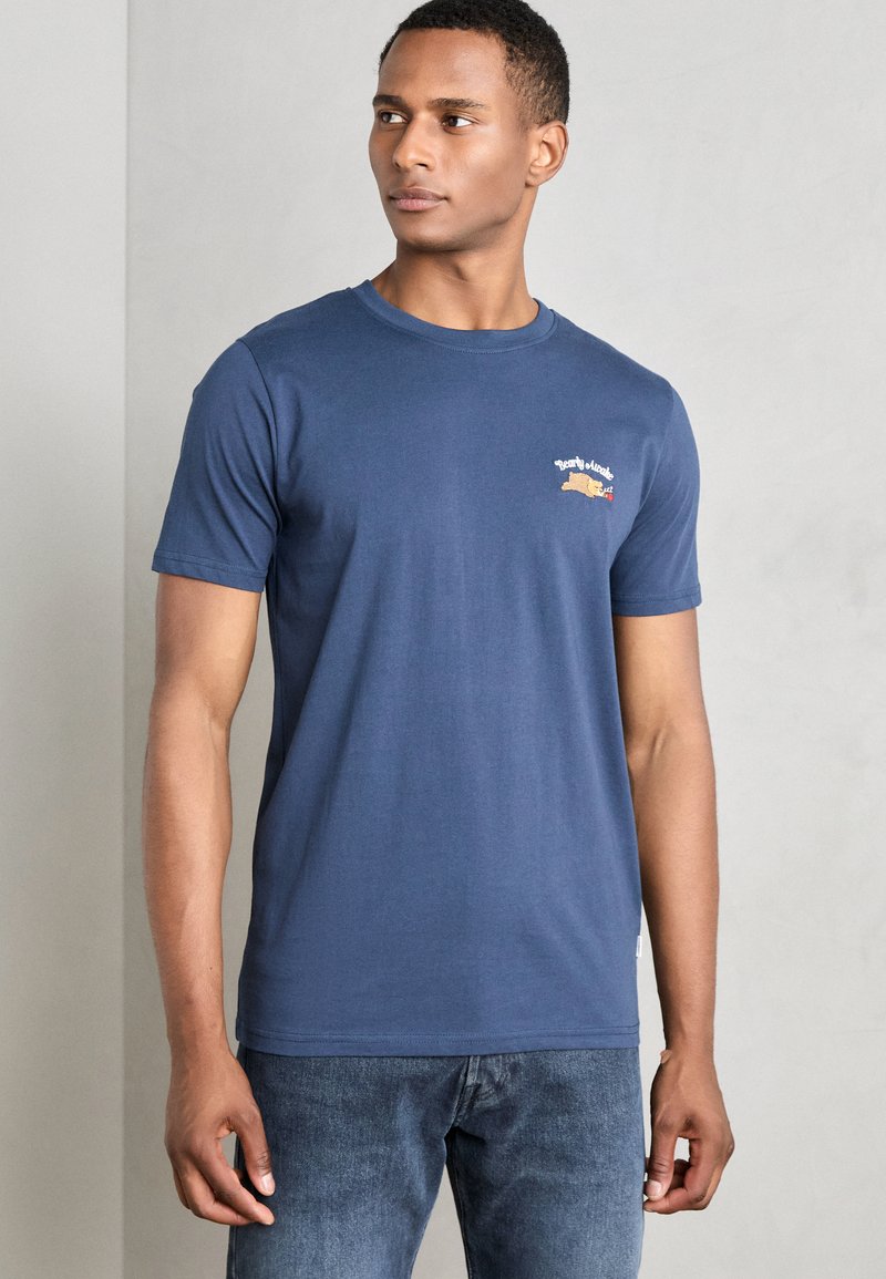 Lindbergh EMBROIDERY TEE - Marškinėliai su spaudiniu - dark blue