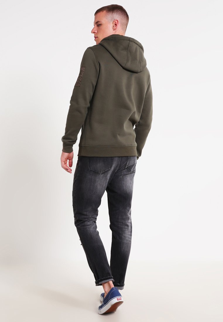 Sweat à Capuche Adidas Originals Gris & Olive Foncé - Taille M Homme - Neuf Avec étiquettes