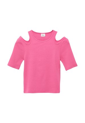 IM SLIM FIT AUS MIT CUT-OUTS - T-shirt print - pink