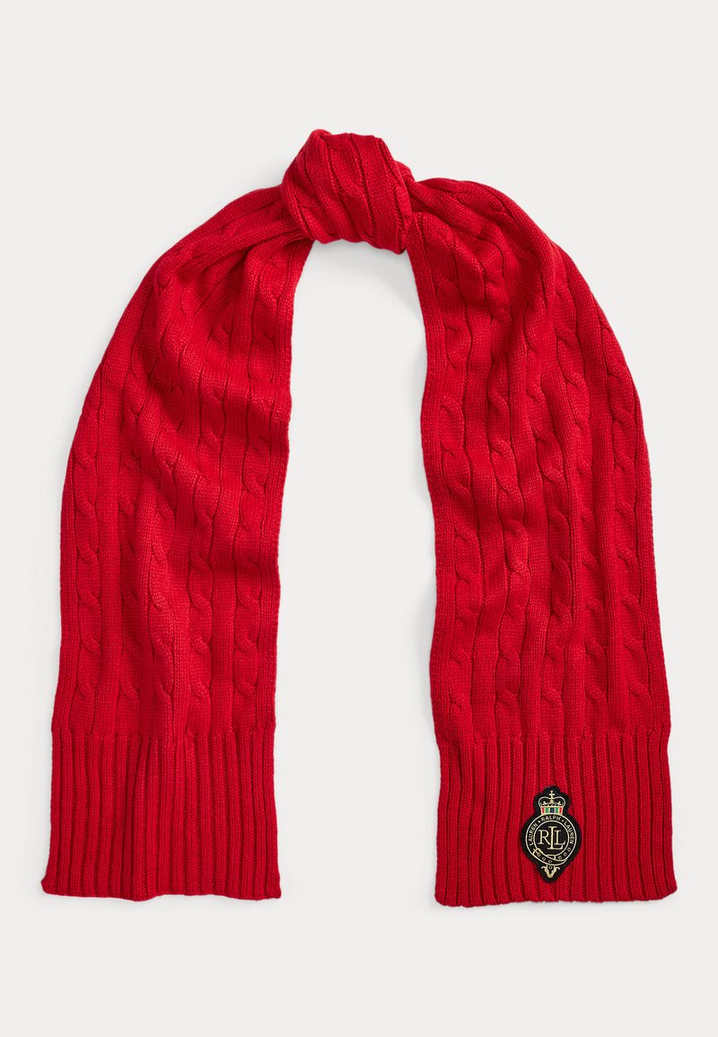 Lauren Ralph Lauren CREST-PATCH CABLE-KNIT SCARF Sciarpa ralph