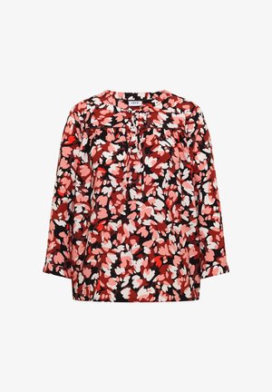 Cecil, 3/4-SLEEVE TUNIC WITH SPLIT NECK AND PRINT - Blouse - russet red