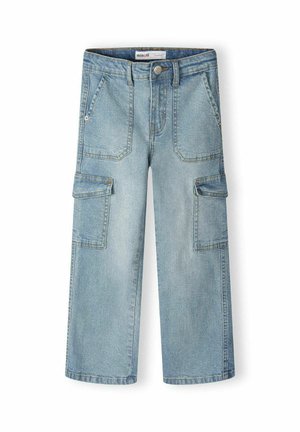 CARGO POCKETS AND LONG LEG - Jeans straight leg - blue denim