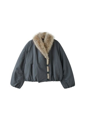 Stradivarius, PUFFER JACKET WITH FAUX FUR SHAWL COLLAR - Winterjacke - dark grey