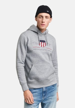 GANT, KAPUZEN REG ARCHIVE SHIELD  - Jersey con capucha - grau meliert