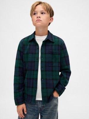 GAP KIDS COZY PLAID BUTTON-FRONT SHIRT - Cămașă - green/blue