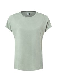 Light green short-sleeve t-shirt made of soft fabric, featuring a round neckline and relaxed fit, with subtle side seam detailing.