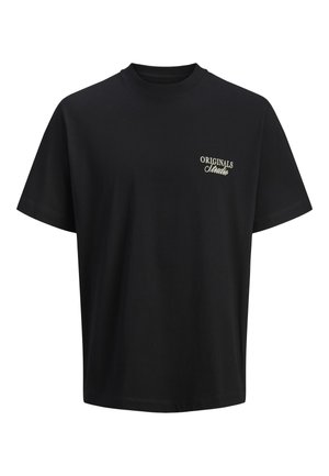 Fekete rövid ujjú kerek nyakú póló, bal mellrészen kis fehér "ORIGINALS Studio" felirattal.