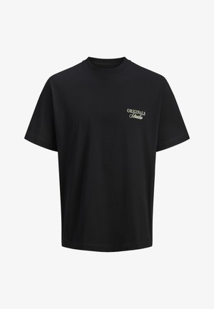 Fekete rövid ujjú kerek nyakú póló, bal mellrészen kis fehér "ORIGINALS Studio" felirattal.