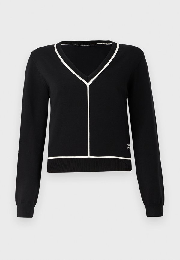 CONTRAST PIPING V NECK SWEATER - Jumper3