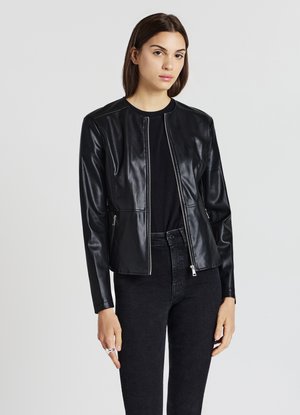 Faux leather jacket - ultrablack