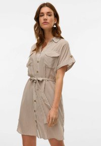 Vero Moda VMBUMPY SHORT - Skjortekjole - brown lentil