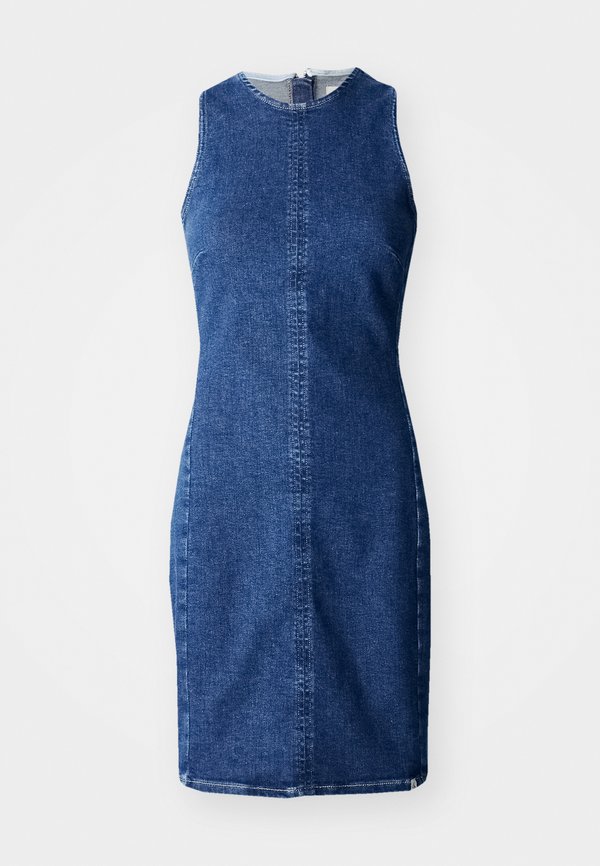 MINI COLUMN DRESS - Denim dress - denim dark4