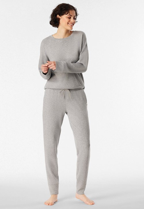 Leggins Invernali Donna Termici Pantaloni Felpati in Pile Leggings Caldi Vita Aalta con Tasche Pantacollant Casual per Lo Sport Outdoor Casa, Grigio Melange S