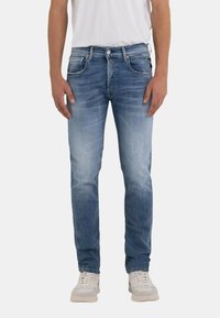Replay GROVER IM 5-POCKET-STYLE MIT LABE - Jeans slim fit - blau