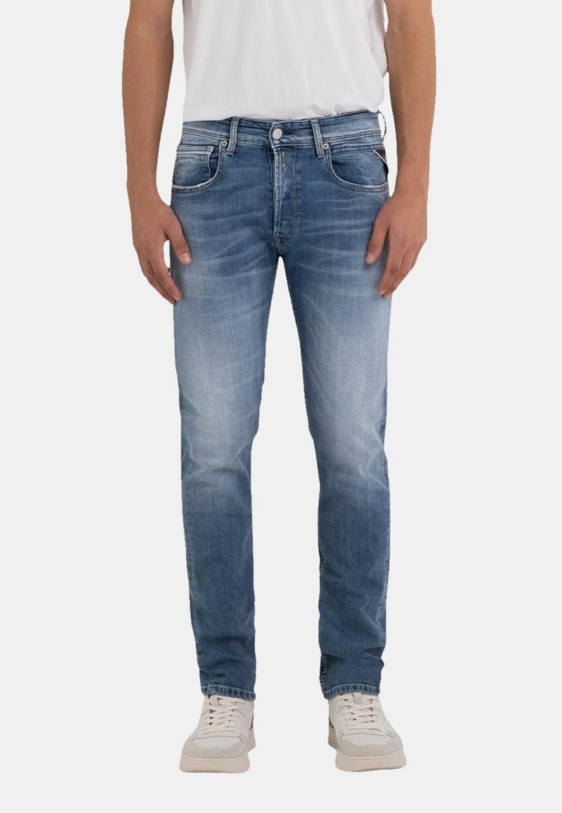 Replay GROVER IM 5-POCKET-STYLE MIT LABE - Slim fit jeans - blau/blauw ...