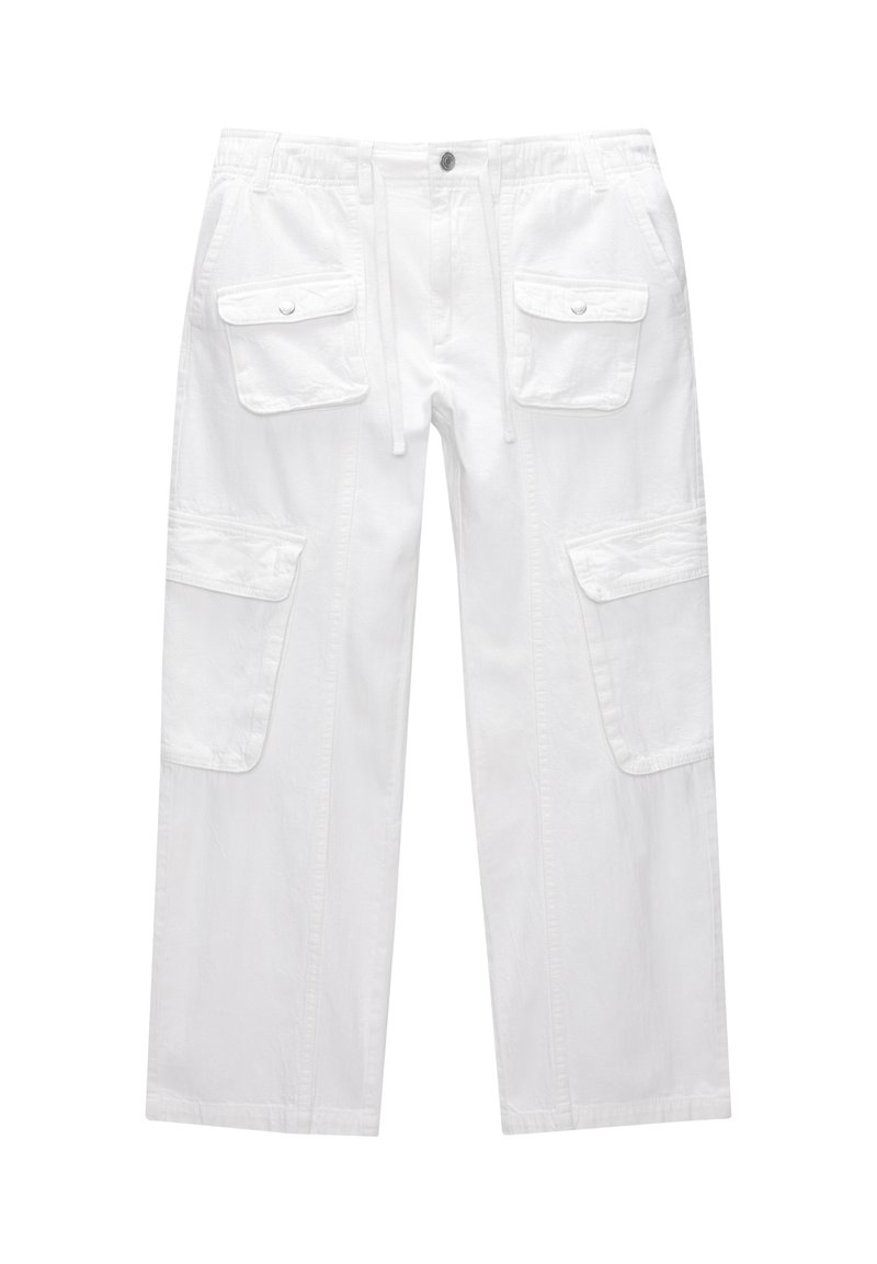 PULL&BEAR Cargobroek wit