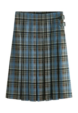 PETITE FIT - CHECK KNEE LENGTH KILT  - Gonna a campana - blue