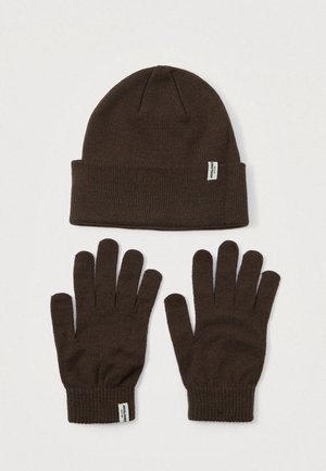 JACCOOPER BEANIE AND GLOVES SET - Γάντια - chocolate brown