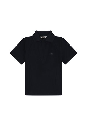 Μαύρο πόλο μπλουζάκι με κοντά μανίκια, γιακά, V-λαιμόκοψη και μικρό λογότυπο Ellesse στο αριστερό στήθος.