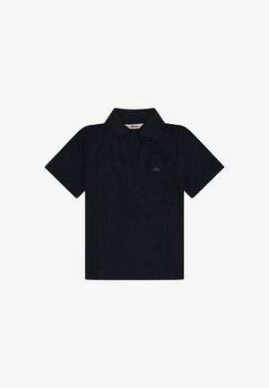 Μαύρο πόλο μπλουζάκι με κοντά μανίκια, γιακά, V-λαιμόκοψη και μικρό λογότυπο Ellesse στο αριστερό στήθος.