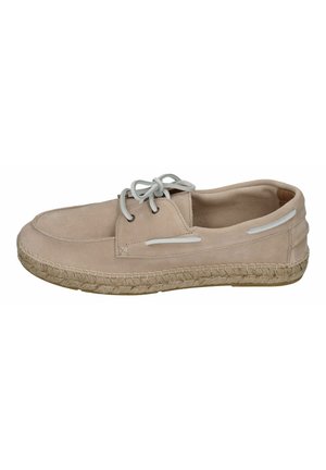 Boat shoes - beige x white laces