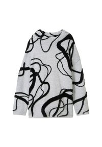 TOM TAILOR Jumper - grey geometric knit pattern