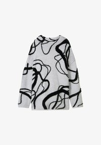 Selected, grey geometric knit pattern