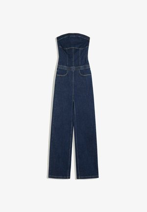 Bershka, DENIM BANDEAU JUMPSUIT - Combinaison - dark blue