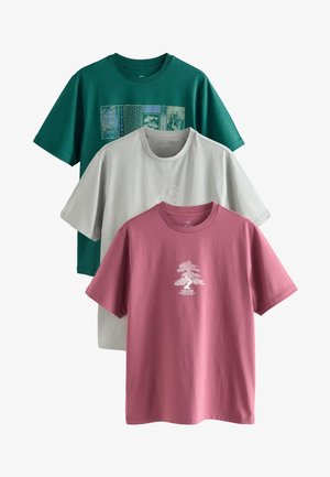 Next, EMBROIDERY T-SHIRT 3 PACK - T-shirts print - blue/green/pink