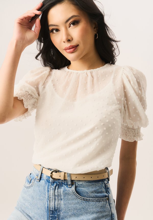 DOBBY SHIRRED CUFF - Blouse2