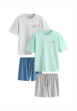 REGULAR FIT - GRAPHIC SHORT SLEEVE SET 2 PACK - Nachtwäsche Set - green/grey