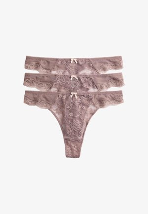 Marks & Spencer, 3PK LACE THONGS - Tanga - praline