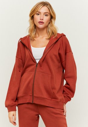 OVERSIZE - Zip-up sweatshirt - red