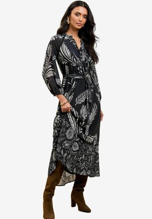 Lipsy FIT - PRINTED VNECK MIDI - Maksikleit - black white