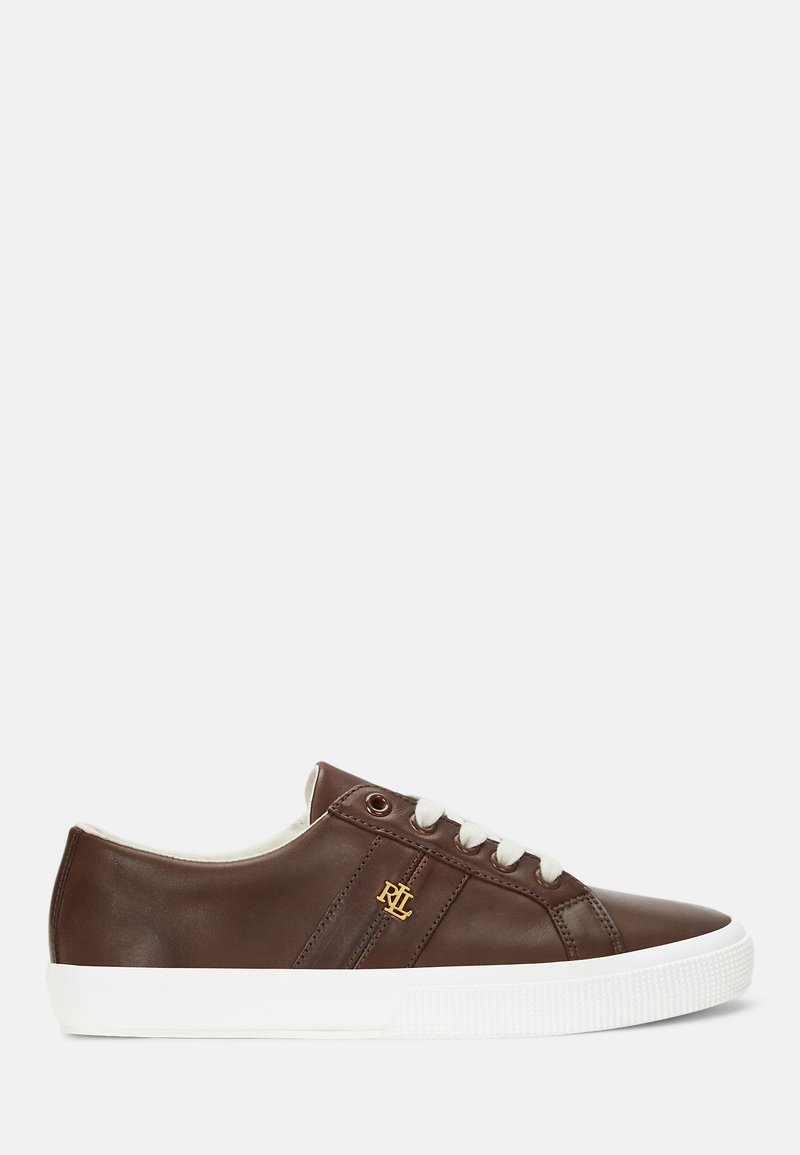Lauren Ralph Lauren JANSON II BURNISHED LEATHER TRAINER - Tenisky - dark mahogany
