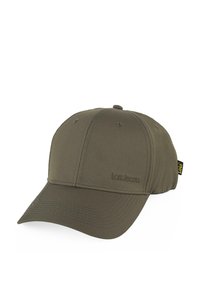 Gorra de béisbol de color verde oliva con visera curva, fabricada en tejido suave, que presenta detalles cosidos y un logo sutil en la parte frontal.