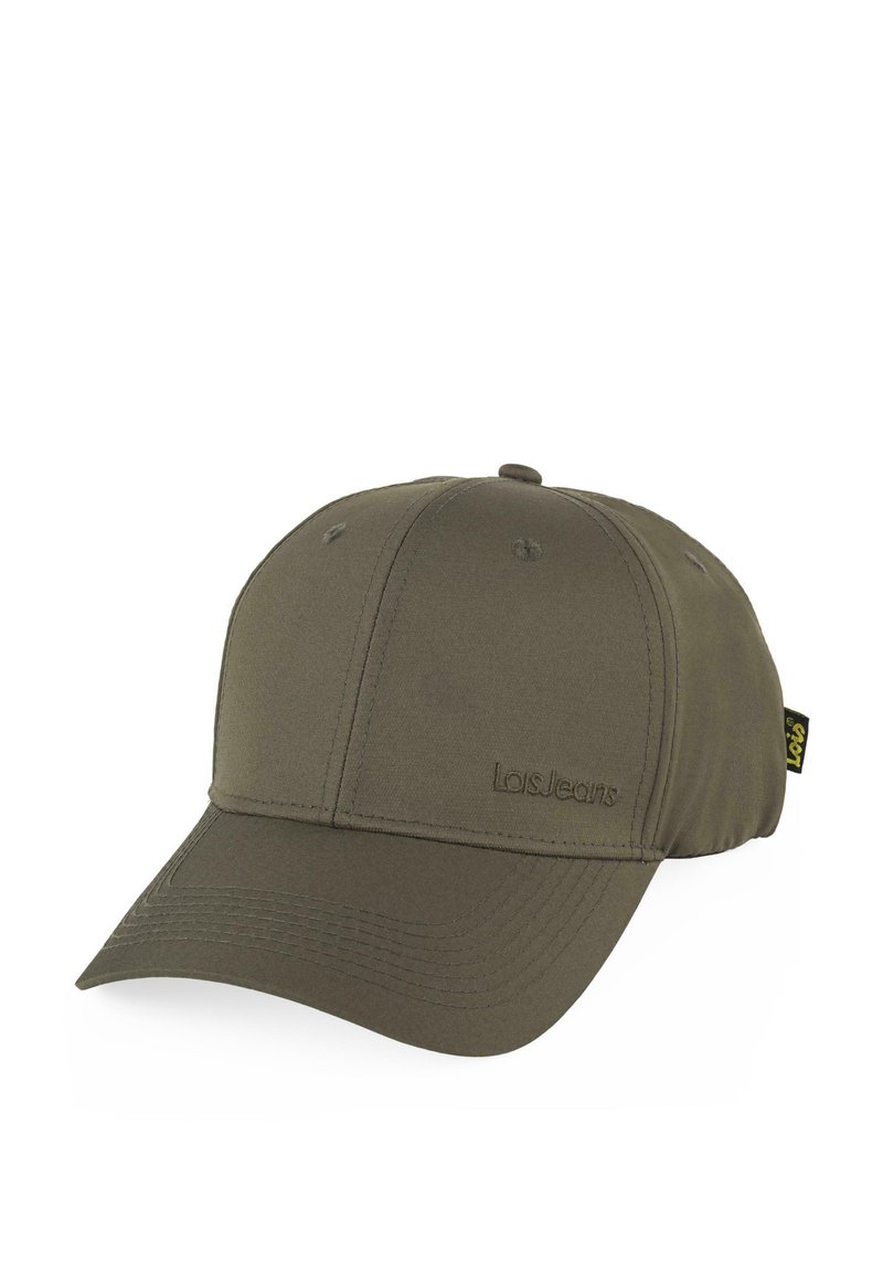 Gorra de béisbol de color verde oliva con visera curva, fabricada en tejido suave, que presenta detalles cosidos y un logo sutil en la parte frontal.