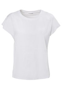 T-shirt bianco a maniche corte realizzato in morbido cotone. Presenta un collo rotondo e una vestibilità comoda, con una texture liscia e uniforme. Senza motivi o dettagli.