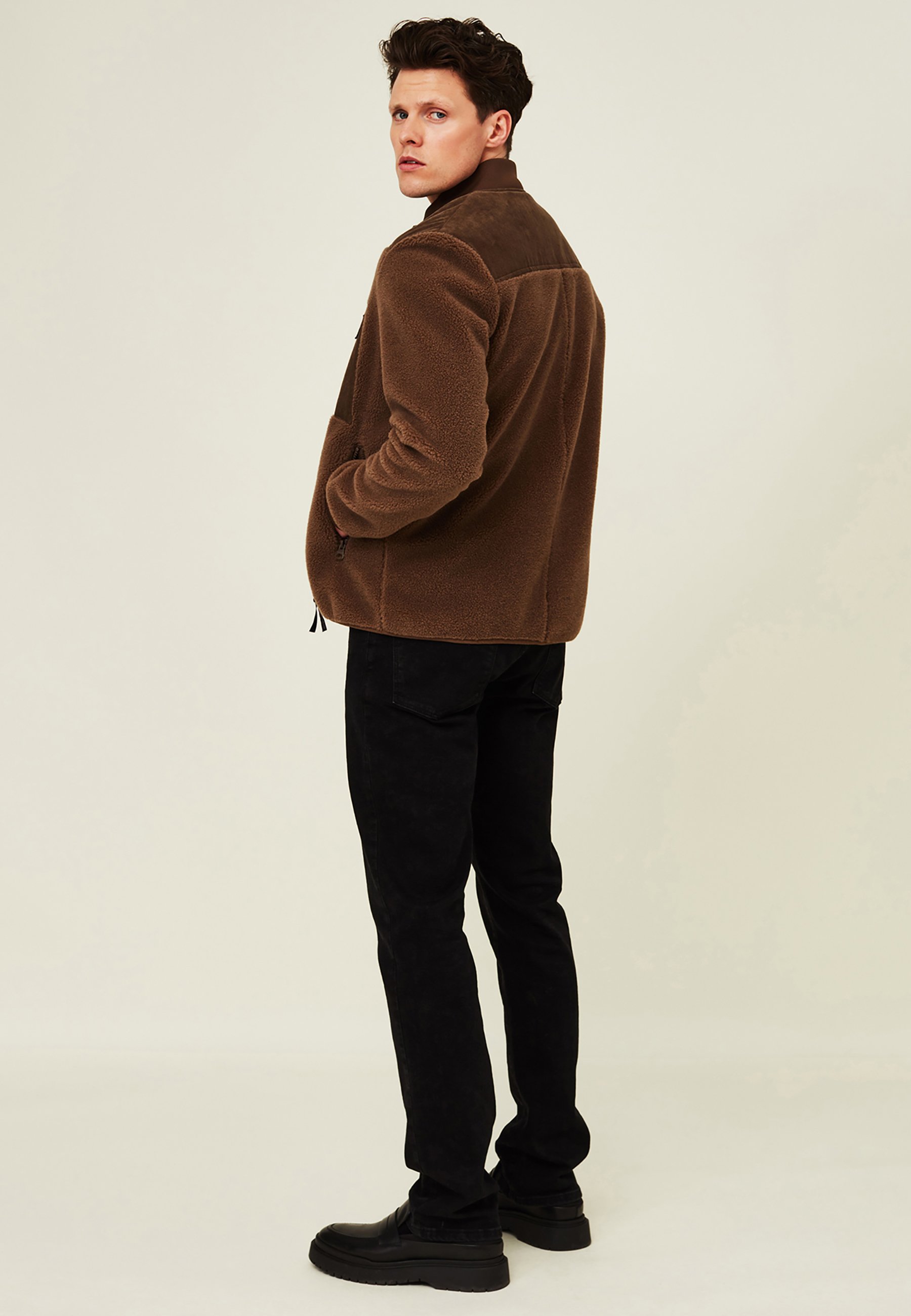 SHERPA - Zip-up sweatshirt - brown 